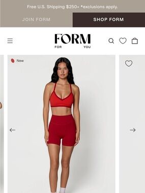 NWT Form v neck, y back bra in cherry/sweetheart
